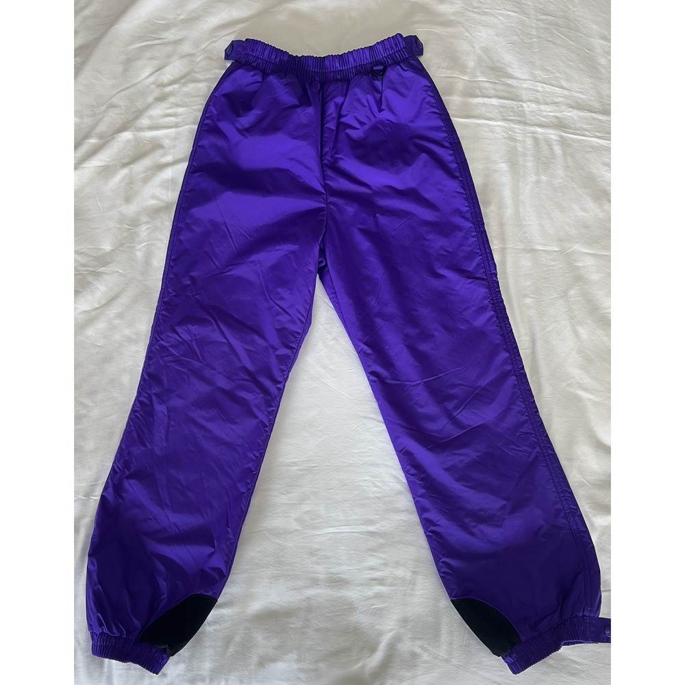 Women's Vintage Columbia 100% Nylon Ski Snow Outdoor Pants Size small Purple - Picture 2 of 15